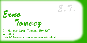 erno tomecz business card